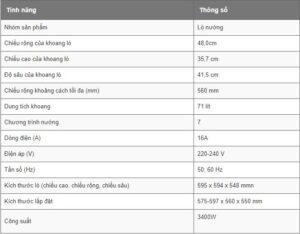 Thông số lò nướng Bosch HBA512BR0