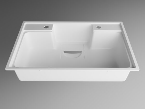 Chậu rửa chén Yoshimoto đá cẩm thạch, 7.4kg, 1 hố, gắn âm hoặc dương, chịu tải 200kg, kèm phụ kiện - Ảnh 2