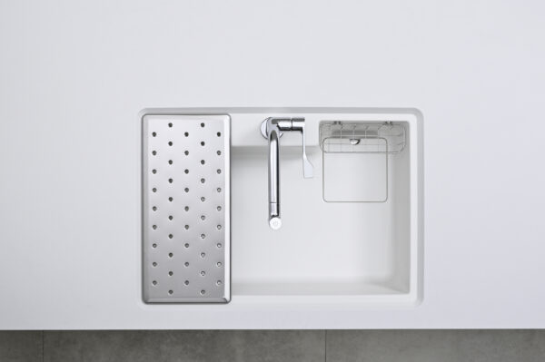 Chậu rửa chén Yoshimoto đá cẩm thạch, 8.3kg, 1 hố, gắn âm hoặc dương, chịu tải 200kg, kèm phụ kiện - Ảnh 13