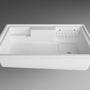 Chậu rửa chén Yoshimoto đá cẩm thạch, 8.3kg, 1 hố, gắn âm hoặc dương, chịu tải 200kg, kèm phụ kiện