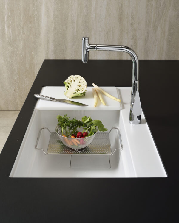 Chậu rửa chén Yoshimoto đá cẩm thạch nhân tạo,11.7kg, 1 hố, gắn âm hoặc dương, chịu tải 200kg, kèm phụ kiện - Ảnh 6