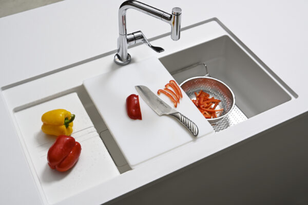 Chậu rửa chén Yoshimoto đá cẩm thạch nhân tạo,11.7kg, 1 hố, gắn âm hoặc dương, chịu tải 200kg, kèm phụ kiện - Ảnh 5