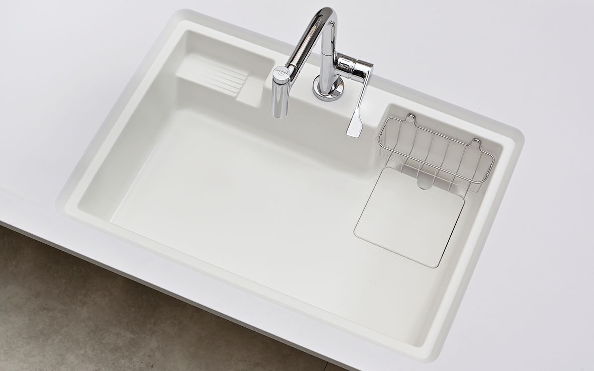 Chậu rửa bát 1 hố Yoshimoto 80 cm, đá cẩm thạch, nhập khẩu Nhật Bản - HS800