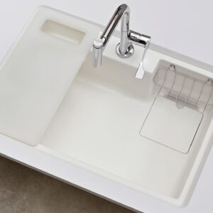 Alternative view of Chậu rửa bát 1 hố Yoshimoto 80 cm, đá cẩm thạch, nhập khẩu Nhật Bản - HS800