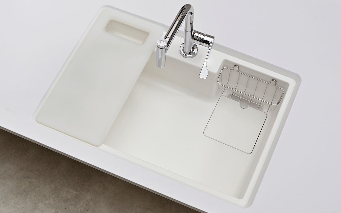 Chậu rửa bát 1 hố Yoshimoto 80 cm, đá cẩm thạch, nhập khẩu Nhật Bản - HS800 - Ảnh 2