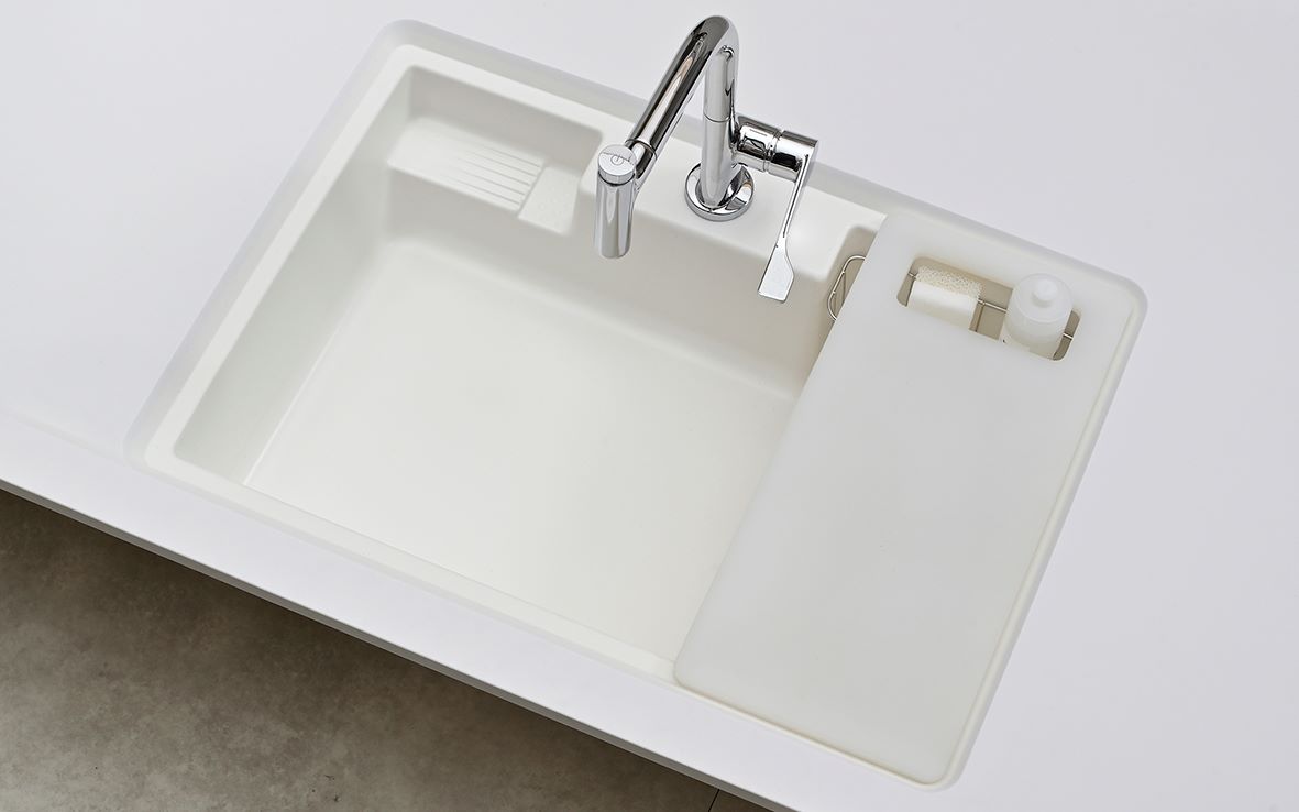 Chậu rửa bát 1 hố Yoshimoto 80 cm, đá cẩm thạch, nhập khẩu Nhật Bản - HS800 - Ảnh 3