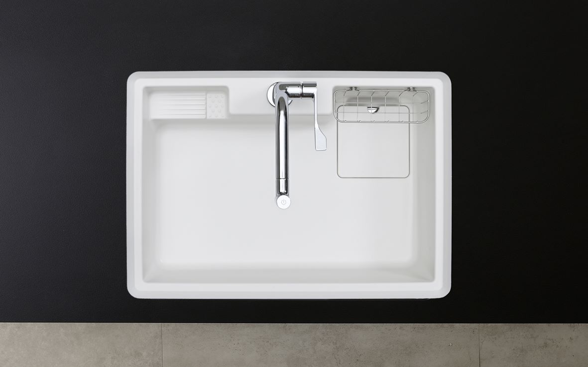 Chậu rửa bát 1 hố Yoshimoto 80 cm, đá cẩm thạch, nhập khẩu Nhật Bản - HS800 - Ảnh 5