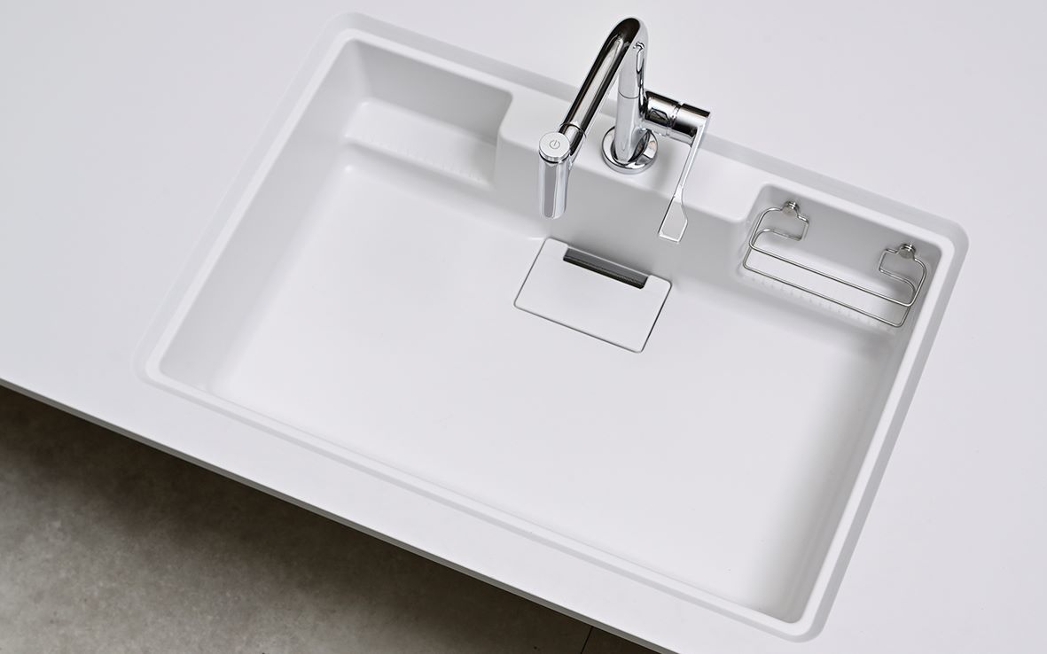 Chậu rửa bát 1 hố Yoshimoto 80 cm, đá cẩm thạch, nhập khẩu Nhật Bản - HS810