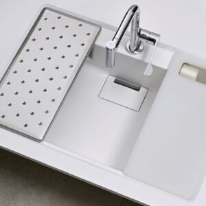 Alternative view of Chậu rửa bát 1 hố Yoshimoto 80 cm, đá cẩm thạch, nhập khẩu Nhật Bản - HS810