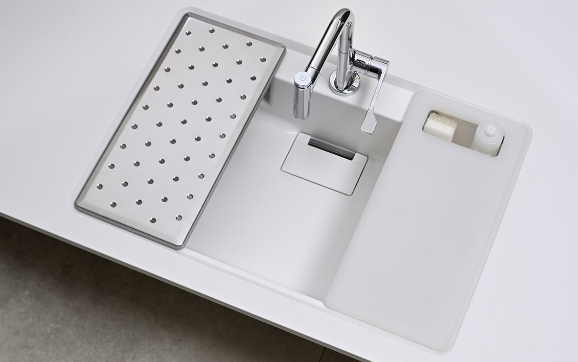 Chậu rửa bát 1 hố Yoshimoto 80 cm, đá cẩm thạch, nhập khẩu Nhật Bản - HS810 - Ảnh 2