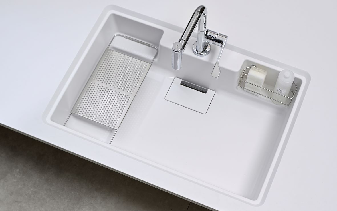 Chậu rửa bát 1 hố Yoshimoto 80 cm, đá cẩm thạch, nhập khẩu Nhật Bản - HS810 - Ảnh 3