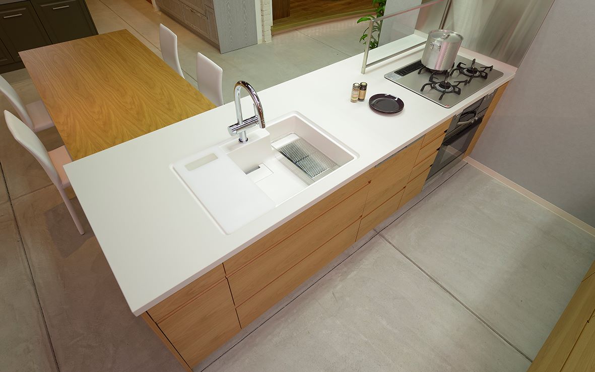 Chậu rửa bát 1 hố Yoshimoto 80 cm, đá cẩm thạch, nhập khẩu Nhật Bản - HS810 - Ảnh 4