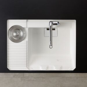 Chậu rửa bát 1 hố Yoshimoto 80 cm, đá cẩm thạch, nhập khẩu Nhật Bản - UHS820