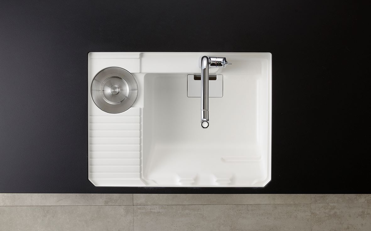 Chậu rửa bát 1 hố Yoshimoto 80 cm, đá cẩm thạch, nhập khẩu Nhật Bản - UHS820