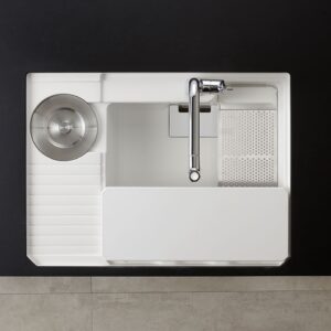 Alternative view of Chậu rửa bát 1 hố Yoshimoto 80 cm, đá cẩm thạch, nhập khẩu Nhật Bản - UHS820