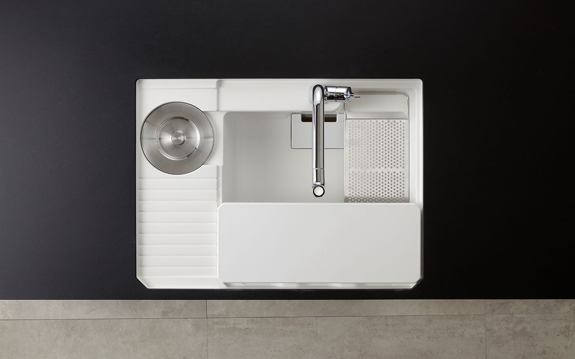 Chậu rửa bát 1 hố Yoshimoto 80 cm, đá cẩm thạch, nhập khẩu Nhật Bản - UHS820 - Ảnh 2