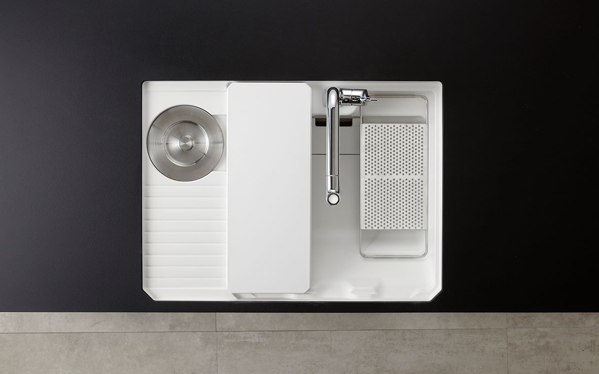 Chậu rửa bát 1 hố Yoshimoto 80 cm, đá cẩm thạch, nhập khẩu Nhật Bản - UHS820 - Ảnh 3