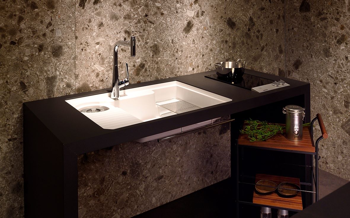 Chậu rửa bát 1 hố Yoshimoto 80 cm, đá cẩm thạch, nhập khẩu Nhật Bản - UHS820 - Ảnh 5