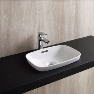 Chậu rửa mặt Yoshimoto, đá cẩm thạch BMC, dương vành cao cấp, Nhật Bản – HV3244