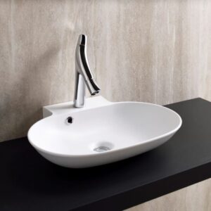 Chậu rửa mặt Yoshimoto, đá cẩm thạch BMC, đặt bàn cao cấp, Nhật Bản – SH4556