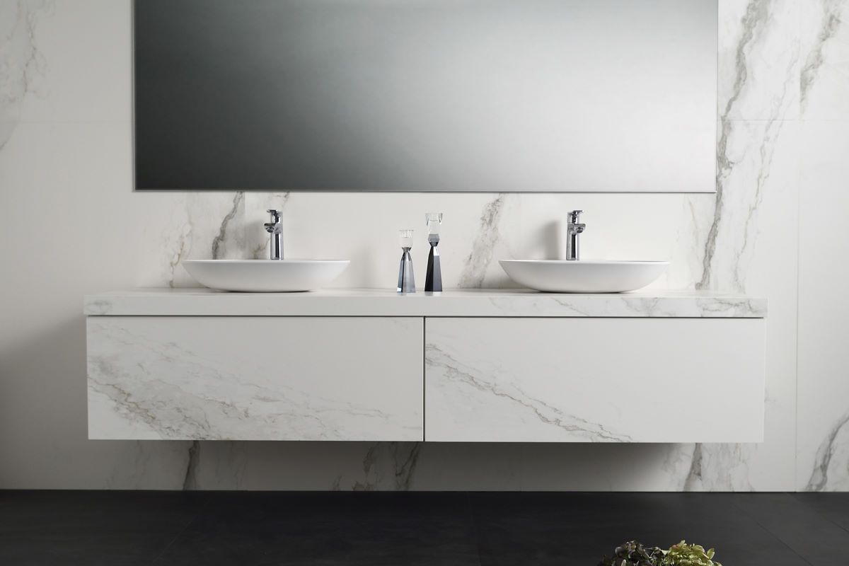 Chậu rửa mặt Yoshimoto, đá cẩm thạch BMC, đặt bàn cao cấp, Nhật Bản – SH4556 - Ảnh 4