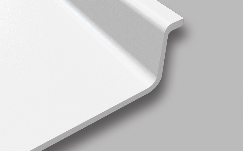 Đá mặt bếp chiều rộng 650mm, tích hợp gờ chống tràn phía trước và sau dạng bo tròn - EK - Ảnh 2