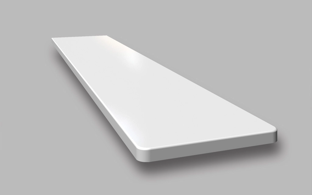 Đá mặt bếp đa chức năng chiều rộng 485mm, tích hợp gờ chống tràn 3 mặt - RC