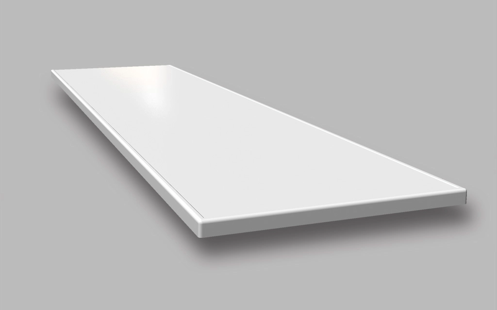 Đá mặt bếp khổ lớn chiều rộng 750mm/970, tích hợp gờ chống tràn 3 mặt dạng bo tròn - SFB