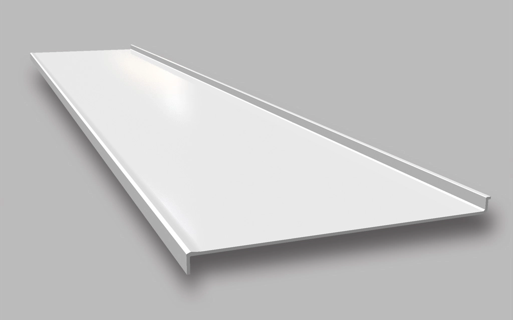 Đá mặt bếp chiều rộng 650mm, tích hợp gờ chống tràn phía trước và sau dạng góc cạnh - YX